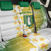 British Virgin Islands Day Back Car Seat Cover Vigilate Plumeria Alba Coat Of Arms