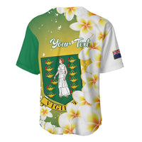 British Virgin Islands Day Personalised Baseball Jersey Vigilate Plumeria Alba Coat Of Arms