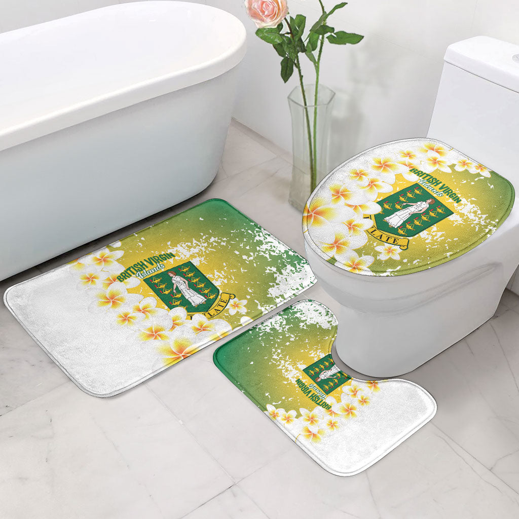 British Virgin Islands Day Bathroom Set Vigilate Plumeria Alba Coat Of Arms