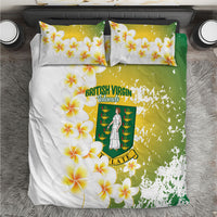 British Virgin Islands Day Bedding Set Vigilate Plumeria Alba Coat Of Arms