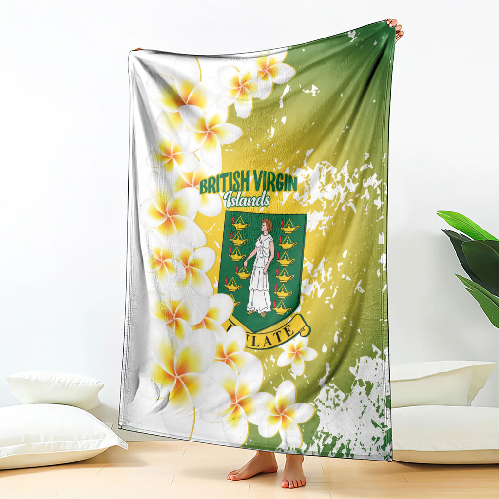 British Virgin Islands Day Blanket Vigilate Plumeria Alba Coat Of Arms