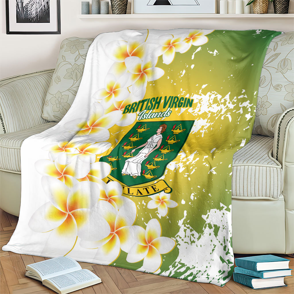 British Virgin Islands Day Blanket Vigilate Plumeria Alba Coat Of Arms