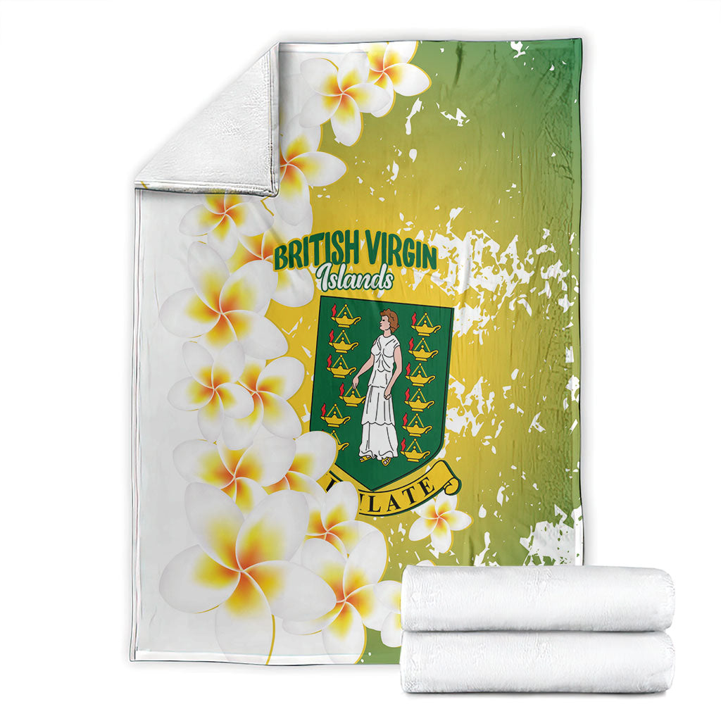 British Virgin Islands Day Blanket Vigilate Plumeria Alba Coat Of Arms