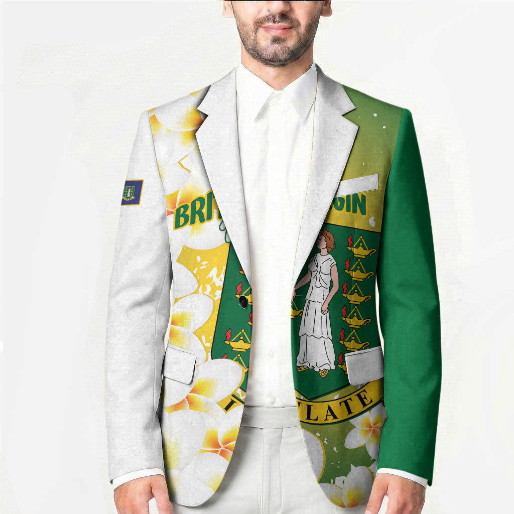 British Virgin Islands Day Personalised Blazer Vigilate Plumeria Alba Coat Of Arms