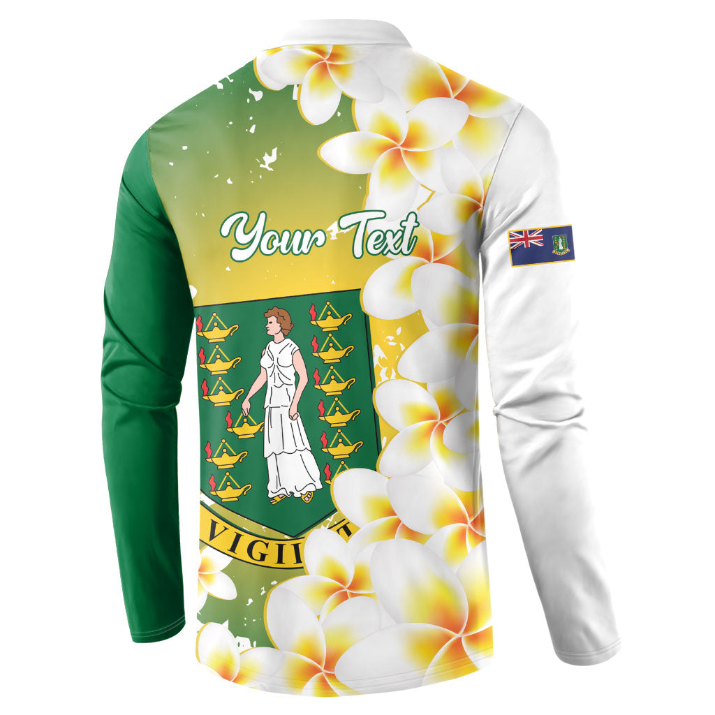 British Virgin Islands Day Personalised Button Sweatshirt Vigilate Plumeria Alba Coat Of Arms
