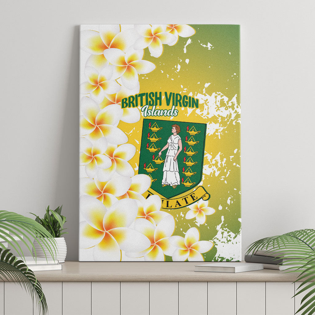 British Virgin Islands Day Canvas Wall Art Vigilate Plumeria Alba Coat Of Arms