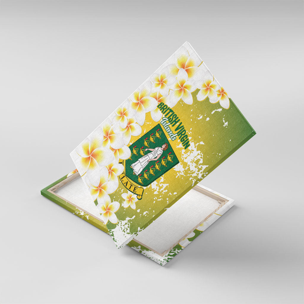 British Virgin Islands Day Canvas Wall Art Vigilate Plumeria Alba Coat Of Arms