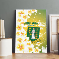 British Virgin Islands Day Canvas Wall Art Vigilate Plumeria Alba Coat Of Arms