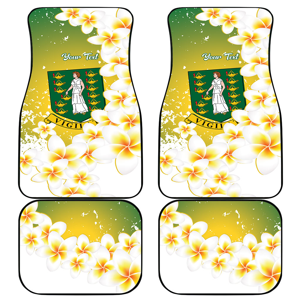 British Virgin Islands Day Personalised Car Mats Vigilate Plumeria Alba Coat Of Arms
