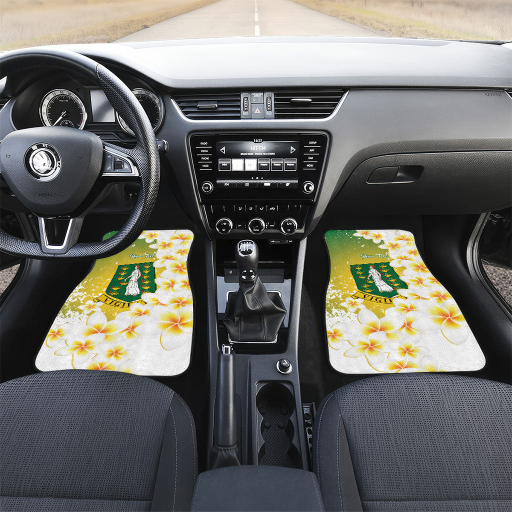 British Virgin Islands Day Personalised Car Mats Vigilate Plumeria Alba Coat Of Arms