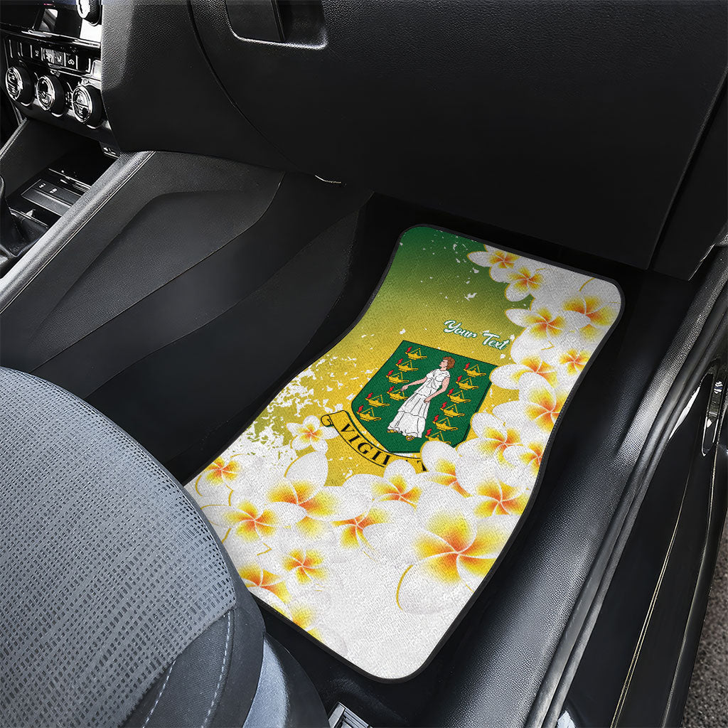 British Virgin Islands Day Personalised Car Mats Vigilate Plumeria Alba Coat Of Arms