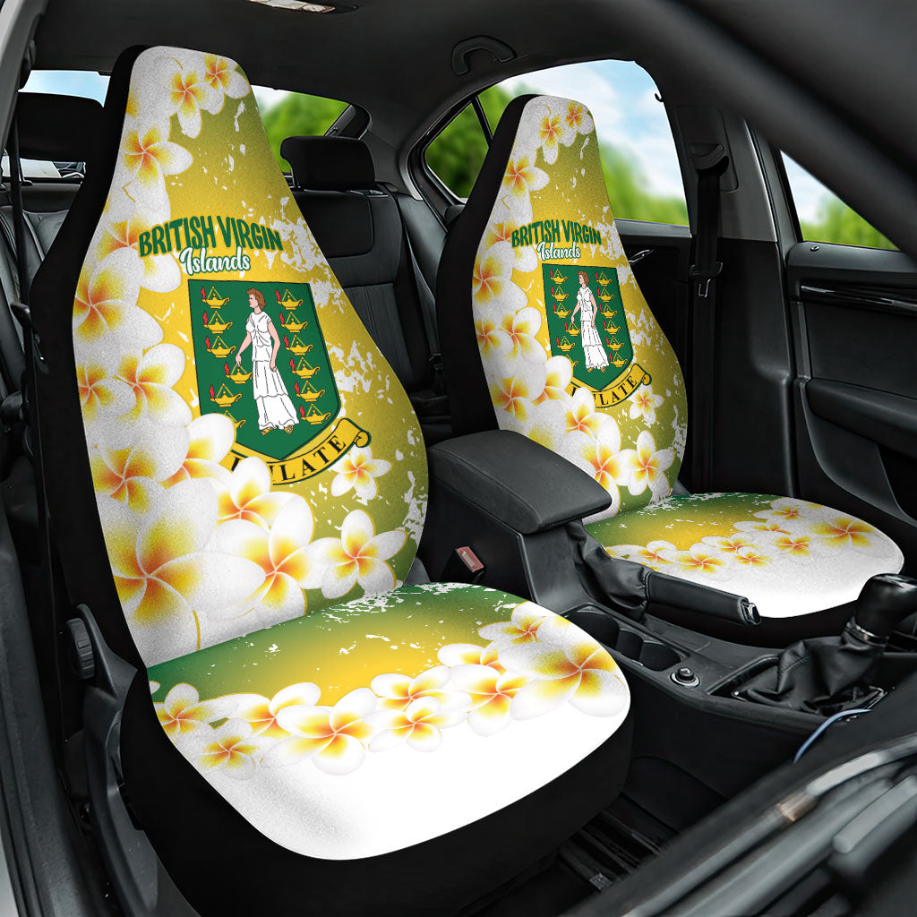 British Virgin Islands Day Car Seat Cover Vigilate Plumeria Alba Coat Of Arms