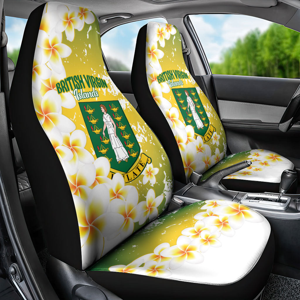 British Virgin Islands Day Car Seat Cover Vigilate Plumeria Alba Coat Of Arms