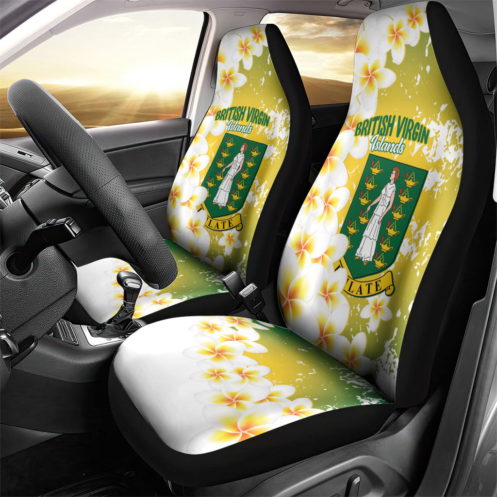 British Virgin Islands Day Car Seat Cover Vigilate Plumeria Alba Coat Of Arms