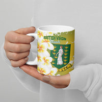 British Virgin Islands Day Personalised Ceramic Mug Vigilate Plumeria Alba Coat Of Arms