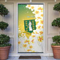 British Virgin Islands Day Personalised Door Cover Vigilate Plumeria Alba Coat Of Arms