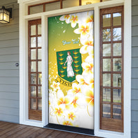British Virgin Islands Day Personalised Door Cover Vigilate Plumeria Alba Coat Of Arms