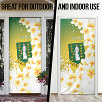 British Virgin Islands Day Personalised Door Cover Vigilate Plumeria Alba Coat Of Arms