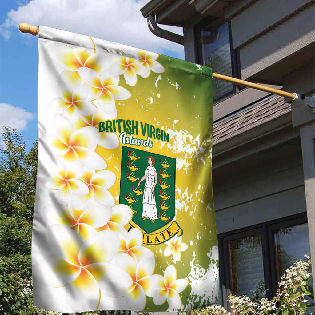 British Virgin Islands Day Garden Flag Vigilate Plumeria Alba Coat Of Arms