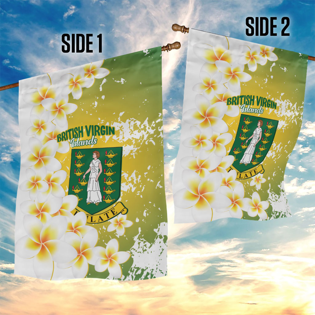 British Virgin Islands Day Garden Flag Vigilate Plumeria Alba Coat Of Arms