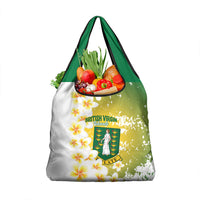 British Virgin Islands Day Grocery Bag Vigilate Plumeria Alba Coat Of Arms
