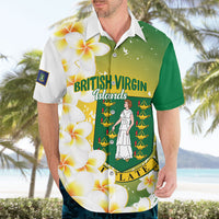 British Virgin Islands Day Personalised Hawaiian Shirt Vigilate Plumeria Alba Coat Of Arms