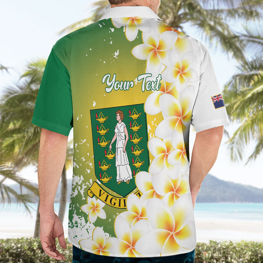 British Virgin Islands Day Personalised Hawaiian Shirt Vigilate Plumeria Alba Coat Of Arms