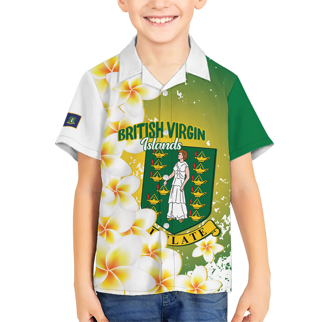 British Virgin Islands Day Personalised Hawaiian Shirt Vigilate Plumeria Alba Coat Of Arms
