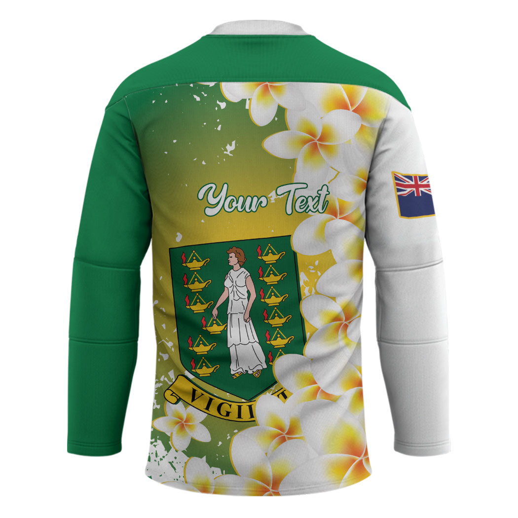 British Virgin Islands Day Personalised Hockey Jersey Vigilate Plumeria Alba Coat Of Arms
