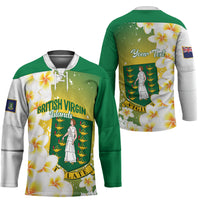 British Virgin Islands Day Personalised Hockey Jersey Vigilate Plumeria Alba Coat Of Arms