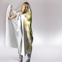 British Virgin Islands Day Hooded Blanket Vigilate Plumeria Alba Coat Of Arms