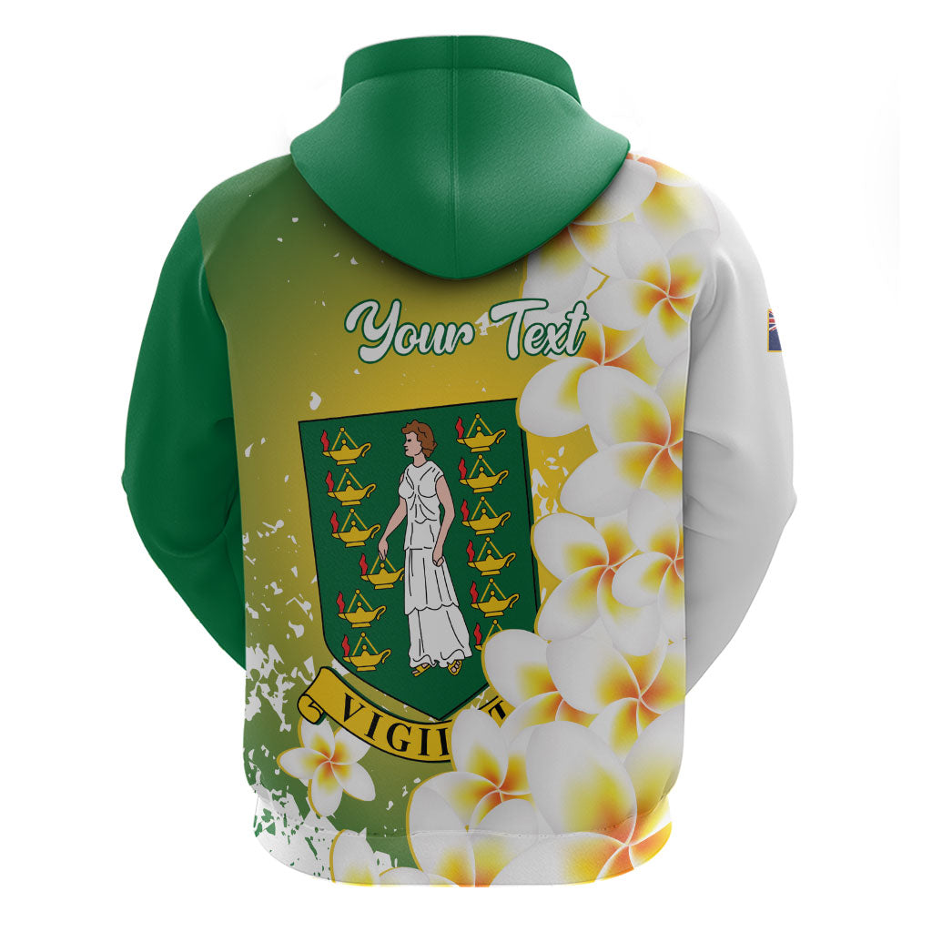 British Virgin Islands Day Personalised Hoodie Vigilate Plumeria Alba Coat Of Arms