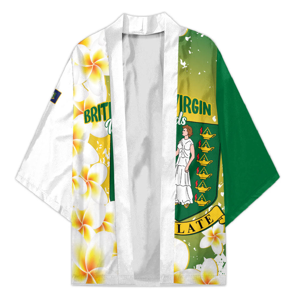 British Virgin Islands Day Personalised Kimono Vigilate Plumeria Alba Coat Of Arms