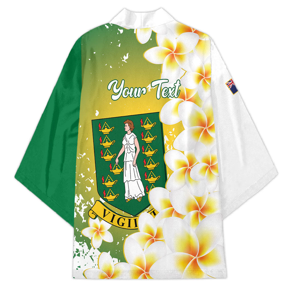 British Virgin Islands Day Personalised Kimono Vigilate Plumeria Alba Coat Of Arms