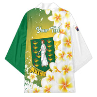 British Virgin Islands Day Personalised Kimono Vigilate Plumeria Alba Coat Of Arms