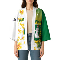 British Virgin Islands Day Personalised Kimono Vigilate Plumeria Alba Coat Of Arms