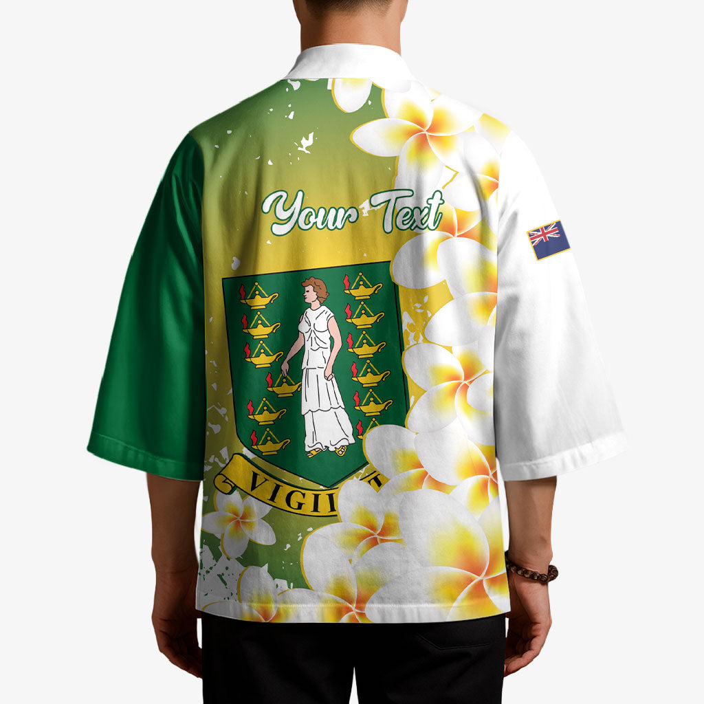British Virgin Islands Day Personalised Kimono Vigilate Plumeria Alba Coat Of Arms