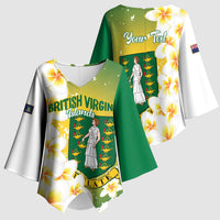 British Virgin Islands Day Personalised Kimono Sleeve Blouse Vigilate Plumeria Alba Coat Of Arms