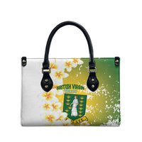 British Virgin Islands Day Leather Bag Vigilate Plumeria Alba Coat Of Arms
