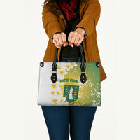 British Virgin Islands Day Leather Bag Vigilate Plumeria Alba Coat Of Arms