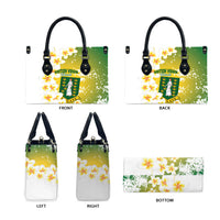 British Virgin Islands Day Leather Bag Vigilate Plumeria Alba Coat Of Arms