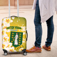 British Virgin Islands Day Luggage Cover Vigilate Plumeria Alba Coat Of Arms