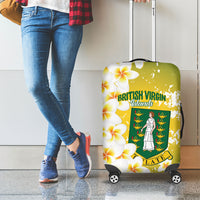 British Virgin Islands Day Luggage Cover Vigilate Plumeria Alba Coat Of Arms