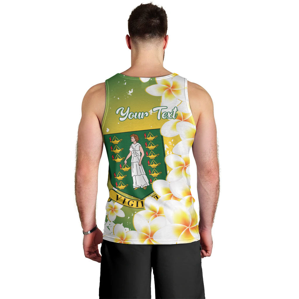 British Virgin Islands Day Personalised Men Tank Top Vigilate Plumeria Alba Coat Of Arms