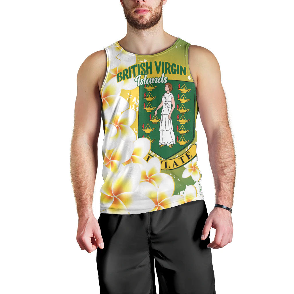 British Virgin Islands Day Personalised Men Tank Top Vigilate Plumeria Alba Coat Of Arms