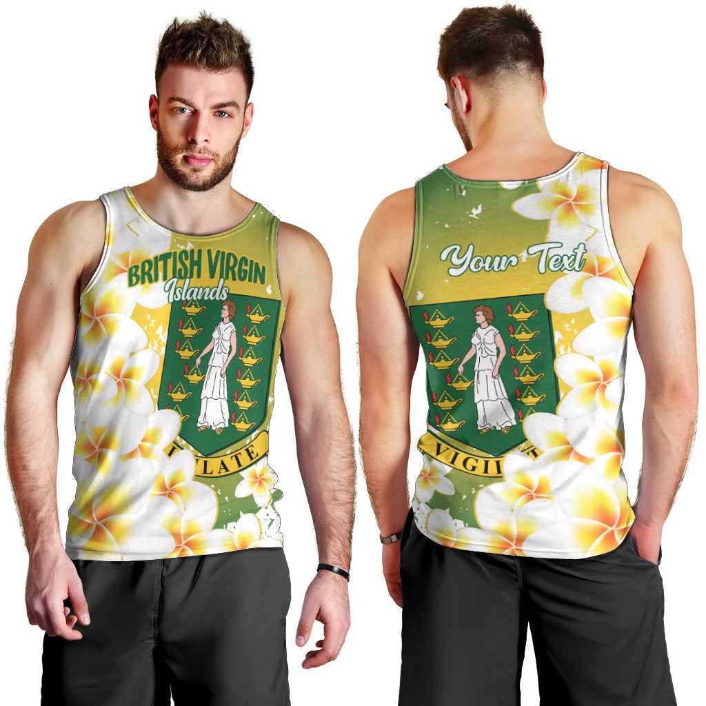 British Virgin Islands Day Personalised Men Tank Top Vigilate Plumeria Alba Coat Of Arms