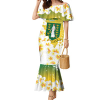 British Virgin Islands Day Personalised Mermaid Dress Vigilate Plumeria Alba Coat Of Arms