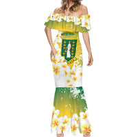 British Virgin Islands Day Personalised Mermaid Dress Vigilate Plumeria Alba Coat Of Arms