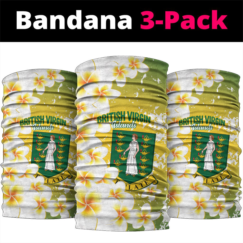 British Virgin Islands Day Neck Gaiter Vigilate Plumeria Alba Coat Of Arms