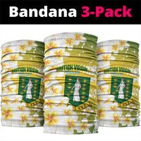 British Virgin Islands Day Neck Gaiter Vigilate Plumeria Alba Coat Of Arms
